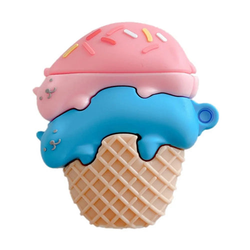 For Apple Airpods with Charging Case (2016) / (2019) / AirPods with Wireless Charging Case (2019) Earphone Cover Cute Cat Ice Cream Silicone Case - 1