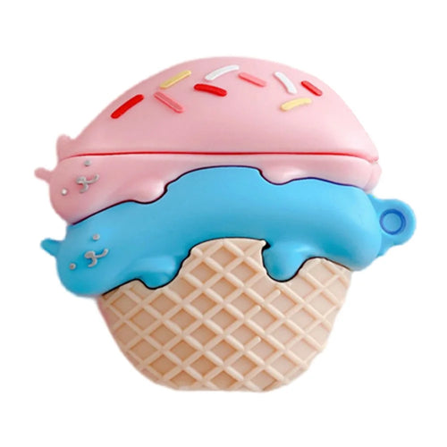 For Apple AirPods 3 Bluetooth-compatible Earphone Cover Cat Ice Cream Silicone Protective Case with Anti-Lost Buckle - 1