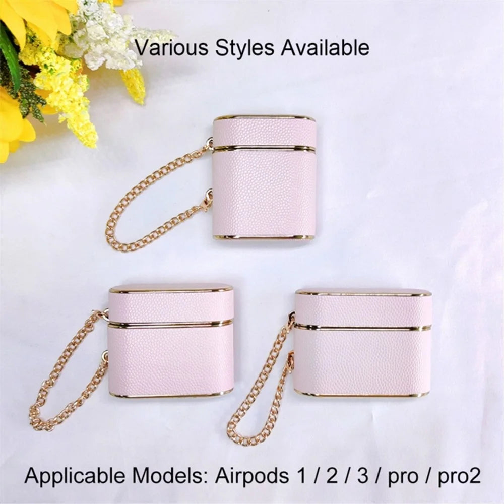 For AirPods Pro 2 Charging Case Cover Cylinder Shape Leather+PC Headset Protector with Strap - Pink - 4