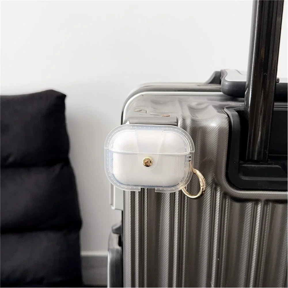 For Apple AirPods Pro Charging Case Cover Bluetooth-compatible Headset Case with Ring Buckle - Transparent - 7