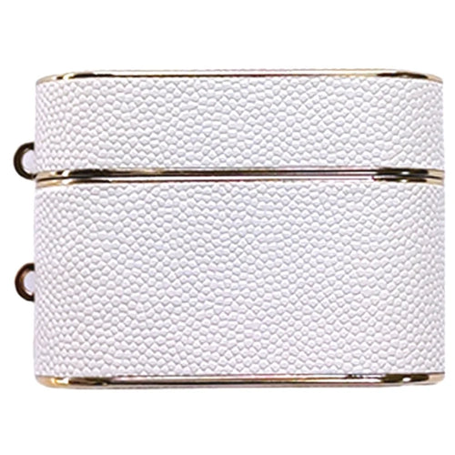 For AirPods Pro 2 Column Shape Bluetooth-compatible Earphone Cover Leather Texture TPU + PC Anti-Drop Case - White - 1