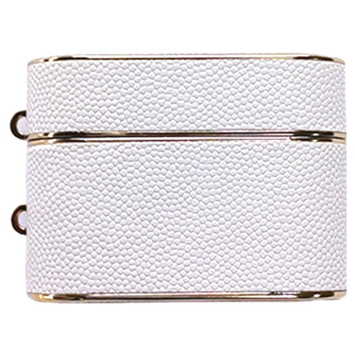 For Apple AirPods Pro Leather Texture PC+TPU Case Earphone Protective Cover - White - 1