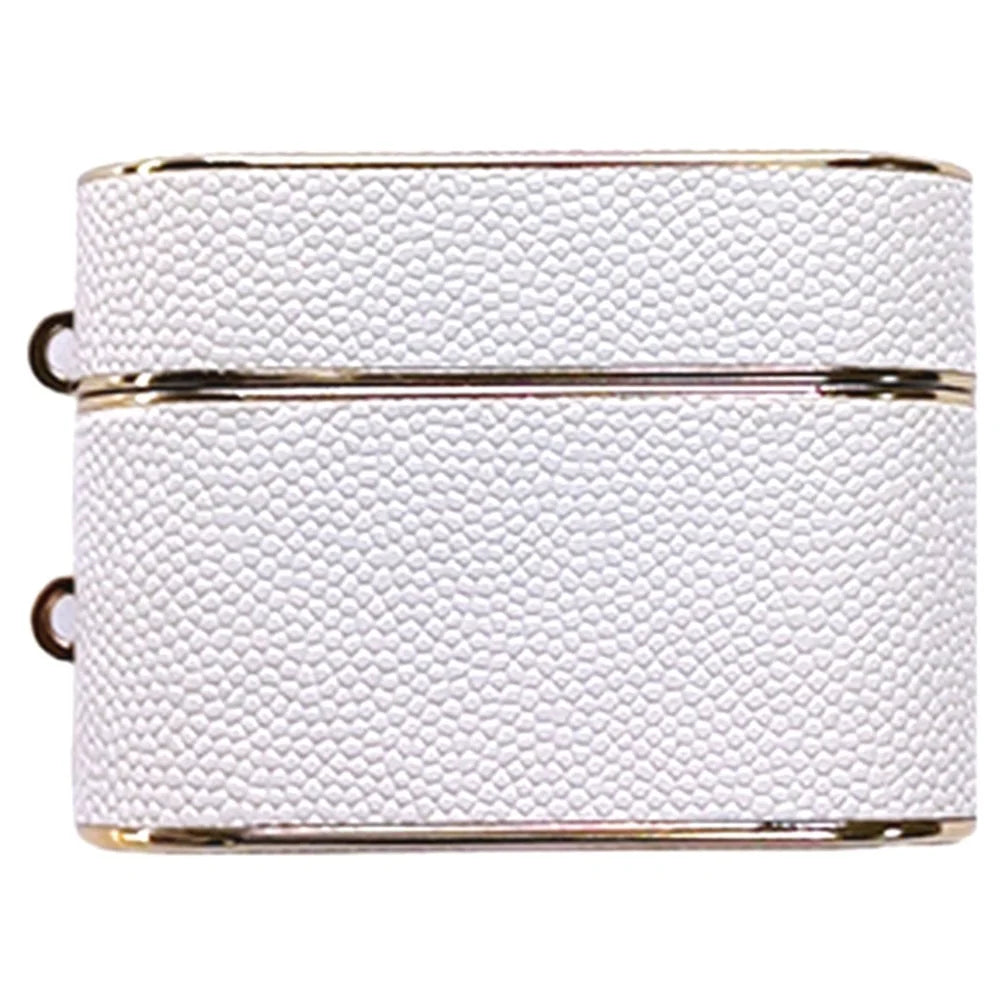 For Apple AirPods Pro Leather Texture PC+TPU Case Earphone Protective Cover - White - 1