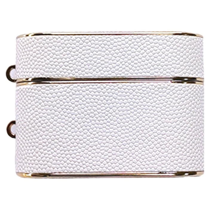For Apple AirPods Pro Leather Texture PC+TPU Case Earphone Protective Cover - White - 1
