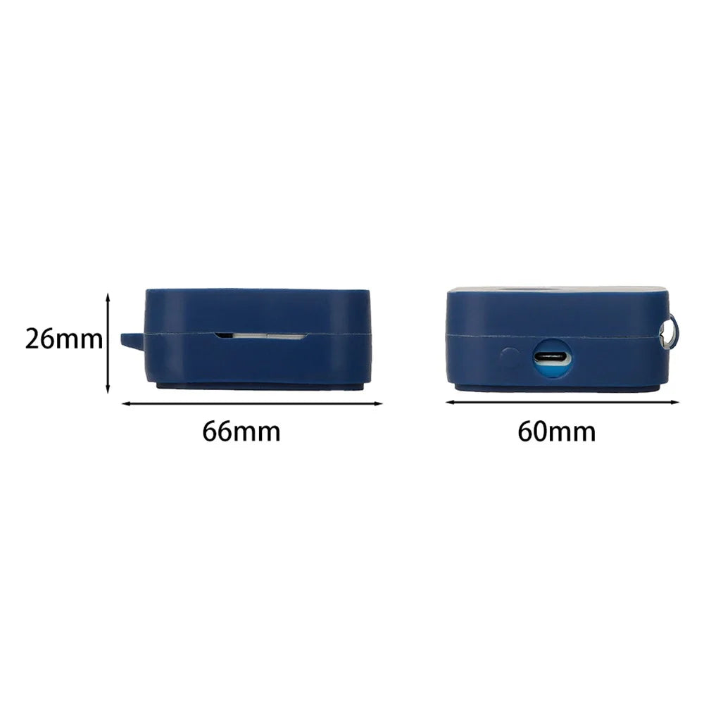 For Nothing Ear (R)-Ear 2024 Silicone Case Anti-Scratch Wireless Earphone Cover with Hanging Buckle - Dark Blue - 4