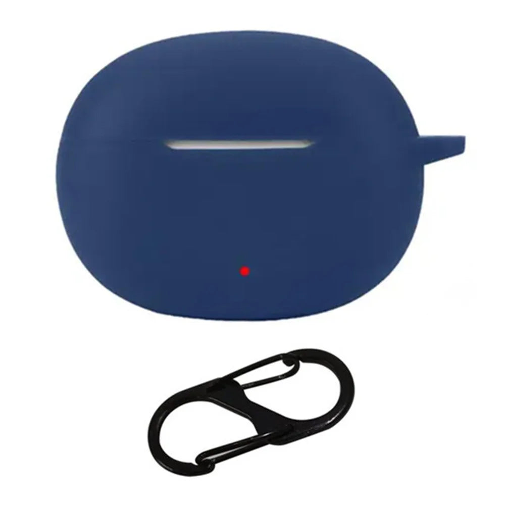 For HONOR CHOICE Earbuds X5 Anti-Scratch Silicone Case Wireless Headset Cover with Hanging Buckle - Dark Blue - 1
