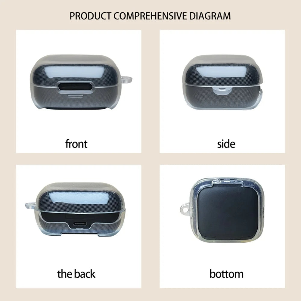 For Anker Soundcore P30i Silicone Headphone Case TWS Earphone Cover with Hanging Buckle - Transparent - 3