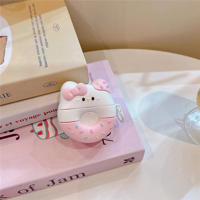 For AirPods Pro 2 / Pro Lovely Bowknot Donut Earphone Case PVC Protective Cover - 3
