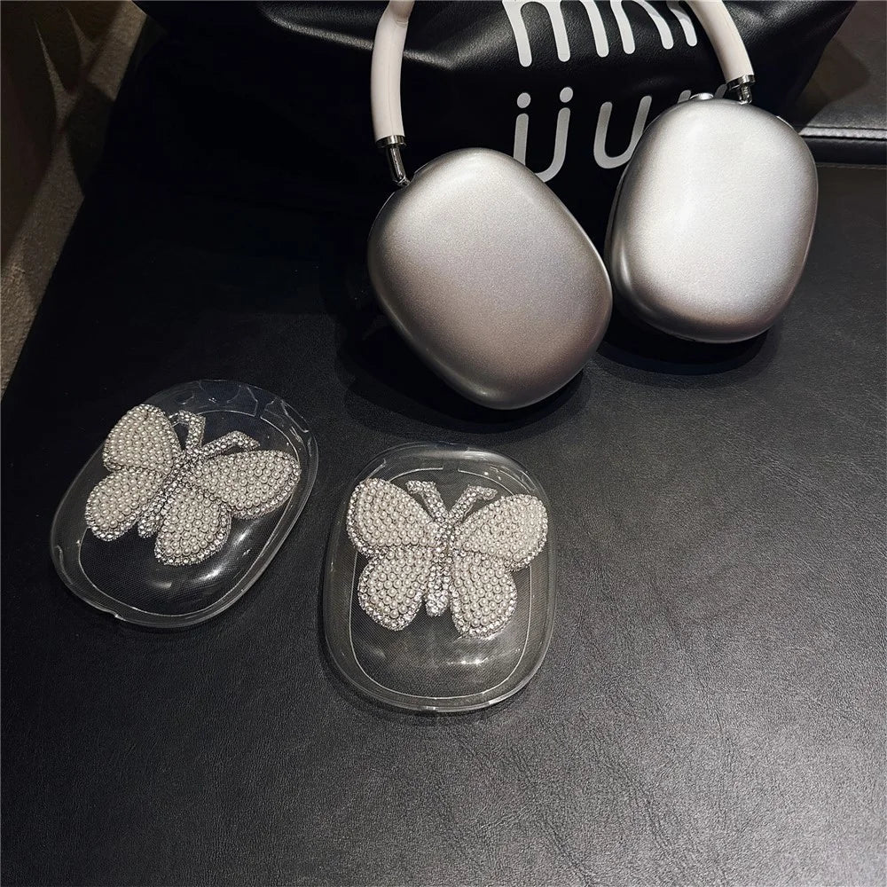 For AirPods Max 1 Pair Butterfly Decor Soft TPU Headphone Earmuff Shell Protective Cover - 2