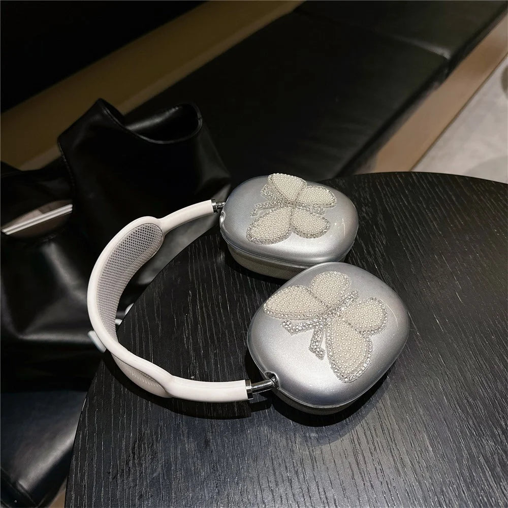 For AirPods Max 1 Pair Butterfly Decor Soft TPU Headphone Earmuff Shell Protective Cover - 3