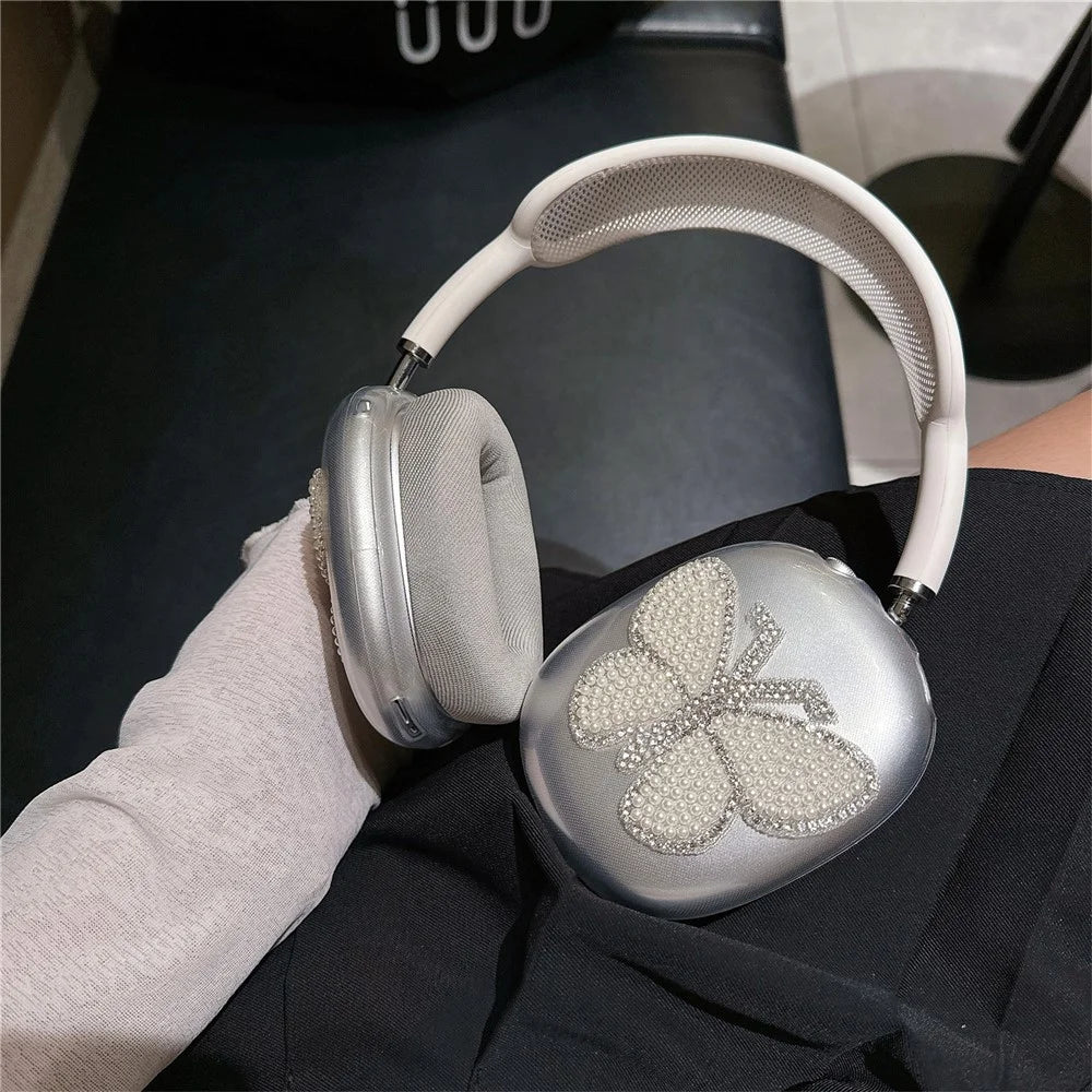 For AirPods Max 1 Pair Butterfly Decor Soft TPU Headphone Earmuff Shell Protective Cover - 5
