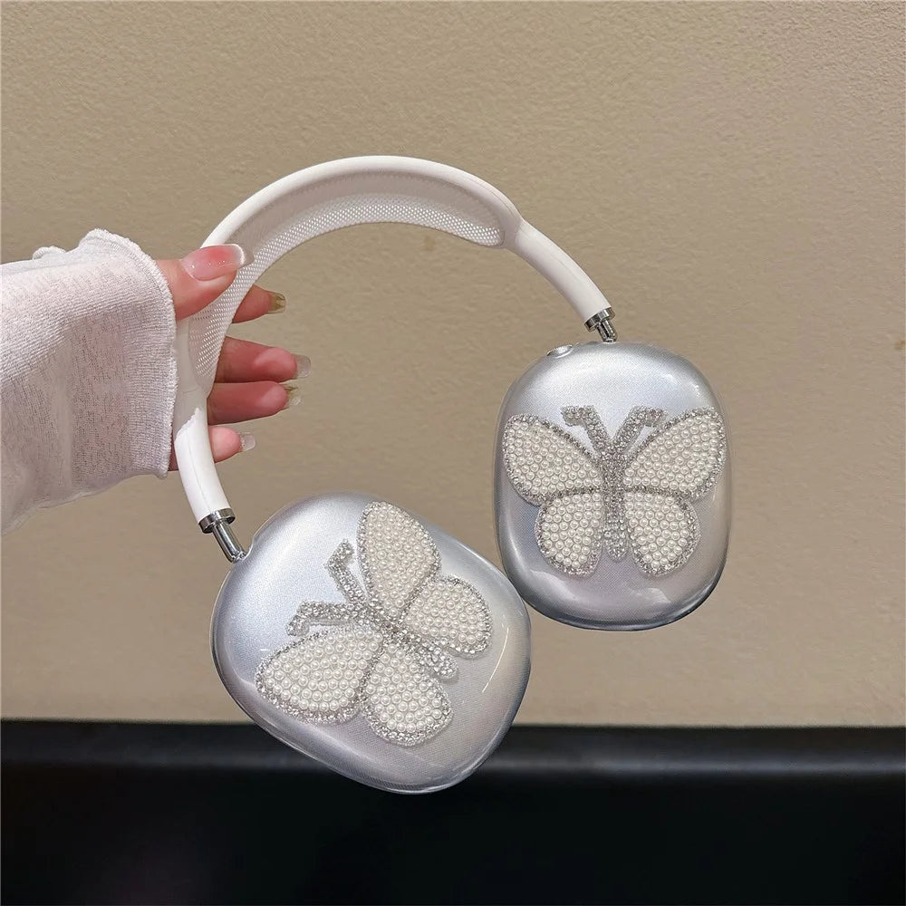 For AirPods Max 1 Pair Butterfly Decor Soft TPU Headphone Earmuff Shell Protective Cover - 6