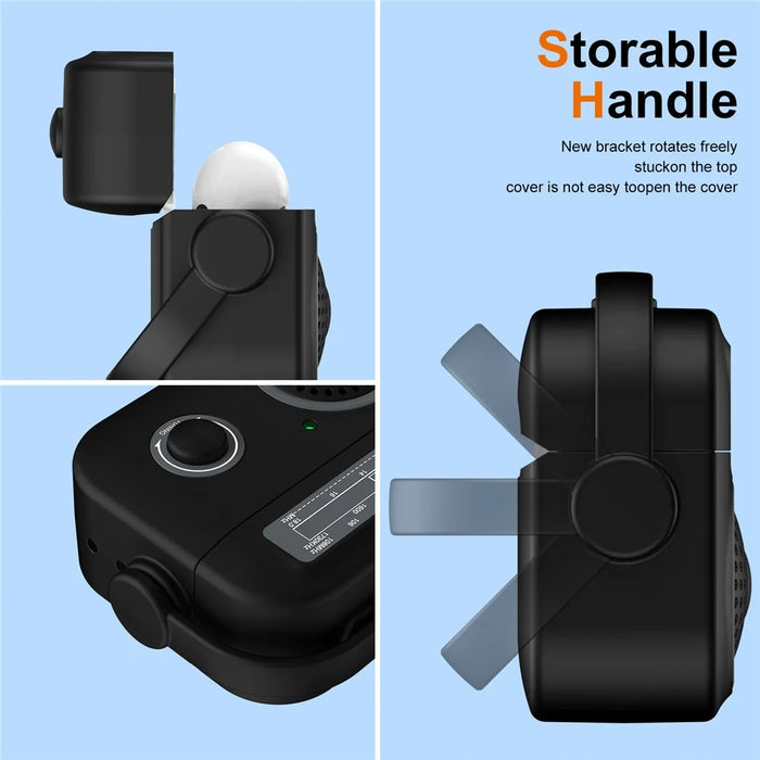 For Apple AirPods Pro Case Wireless Bluetooth-compatible TPU+PC Radio Style Cover - Black - 5