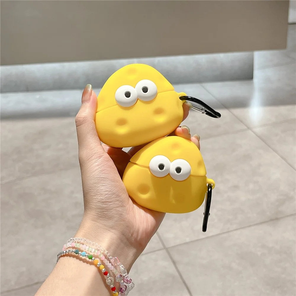 For AirPods Pro / Airpods Pro 2 Cartoon Cheese Silicone Cover Bluetooth-compatible Earphones Protective Case - 3