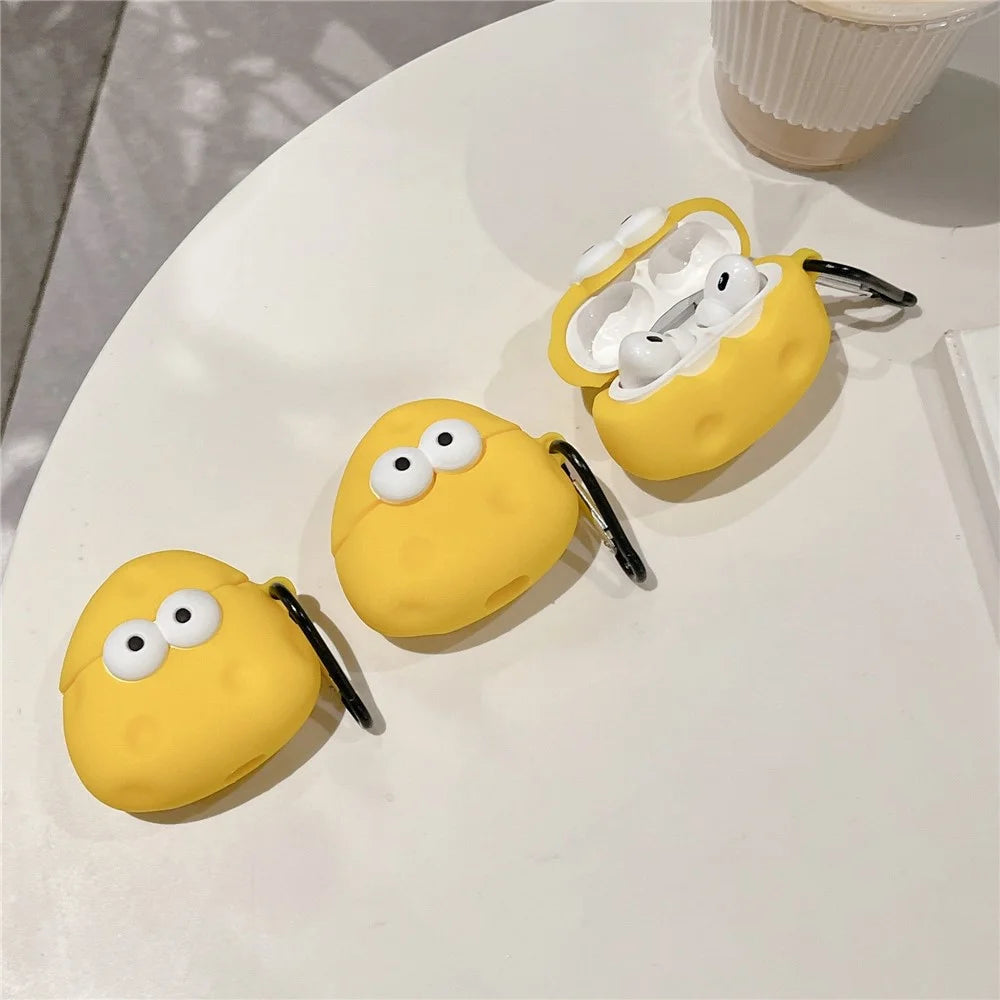 For AirPods Pro / Airpods Pro 2 Cartoon Cheese Silicone Cover Bluetooth-compatible Earphones Protective Case - 4