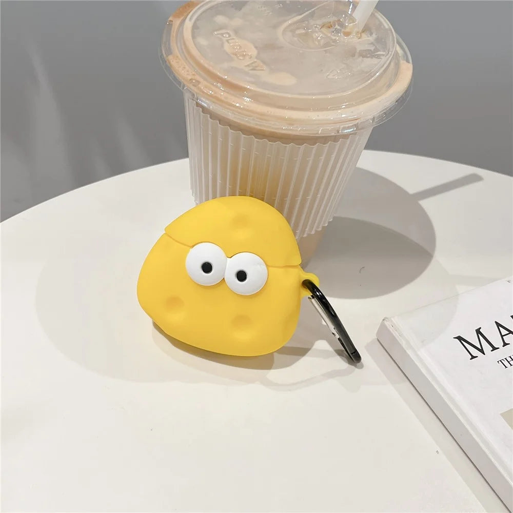For Apple AirPods with Wireless Charging Case (2019)  /  AirPods with Charging Case (2019) (2016) Cartoon Cheese Silicone Cover - 2