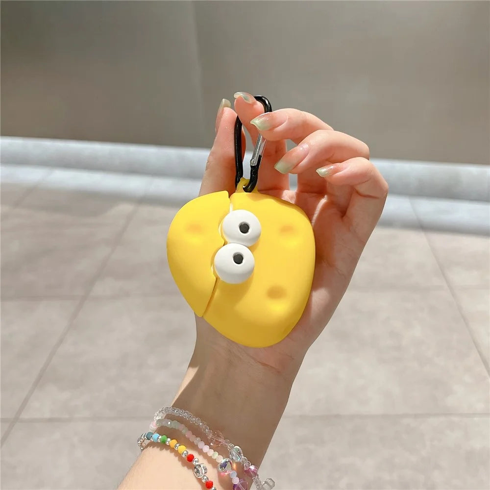 For Apple AirPods with Wireless Charging Case (2019)  /  AirPods with Charging Case (2019) (2016) Cartoon Cheese Silicone Cover - 3