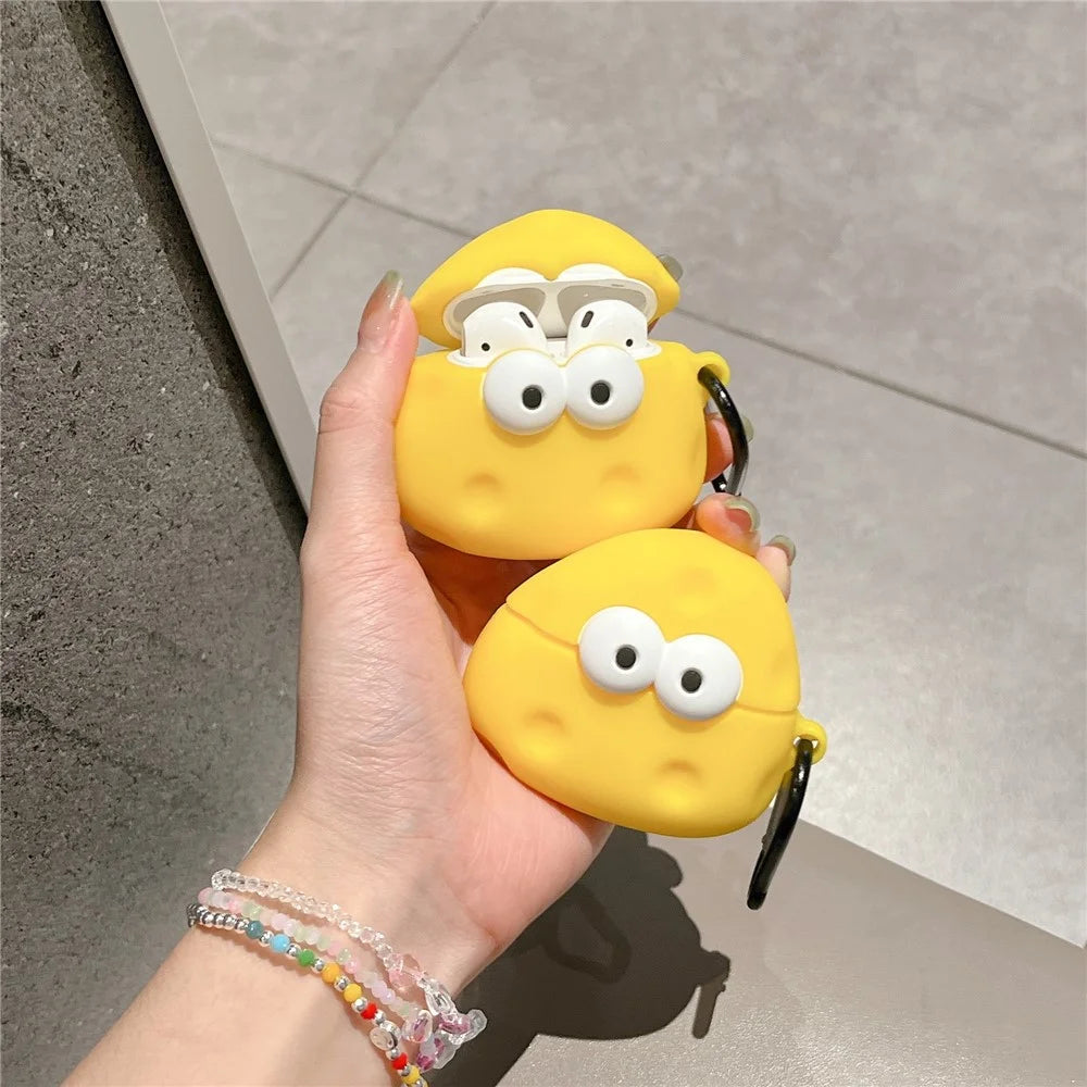 For Apple AirPods with Wireless Charging Case (2019)  /  AirPods with Charging Case (2019) (2016) Cartoon Cheese Silicone Cover - 5