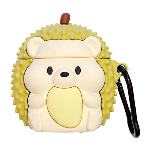 For Apple AirPods with Wireless Charging Case (2019)  /  AirPods with Charging Case (2019) (2016) Hedgehog Durian Silicone Cover - 1