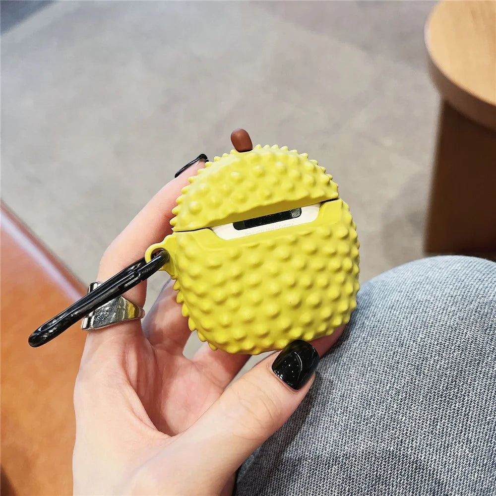 For Apple AirPods with Wireless Charging Case (2019)  /  AirPods with Charging Case (2019) (2016) Hedgehog Durian Silicone Cover - 4