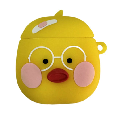 For Apple AirPods with Wireless Charging Case (2019) / AirPods with Charging Case (2019) / (2016) Cute Cartoon Silicone Cover - Hyaluronic Acid Duck - 1