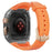 For Apple Watch Series 9 8 7 41mm / Series 6 5 4 SE 40mm TPU Watch Band with PC Case - Orange+Transparent Black - 1