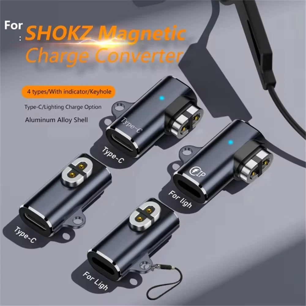 Magnetic Type-C Female Adapter Charge for Shokz Bone Conduction Earphone (Middle Elbow Design) - 3