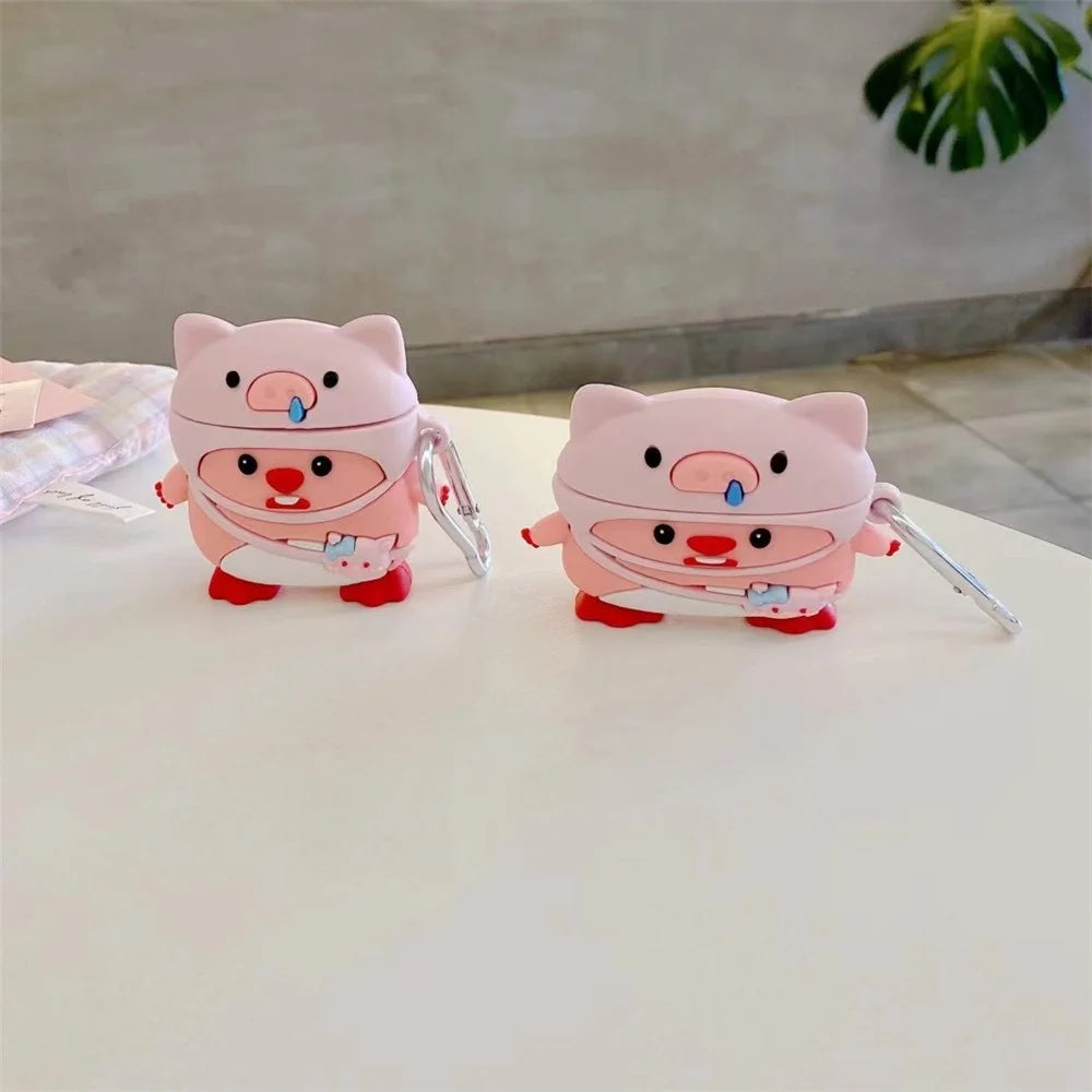 For AirPods Pro 2 / AirPods Pro Earphone Cover Cartoon Shape Silicone Case Sleeve with Buckle - 7