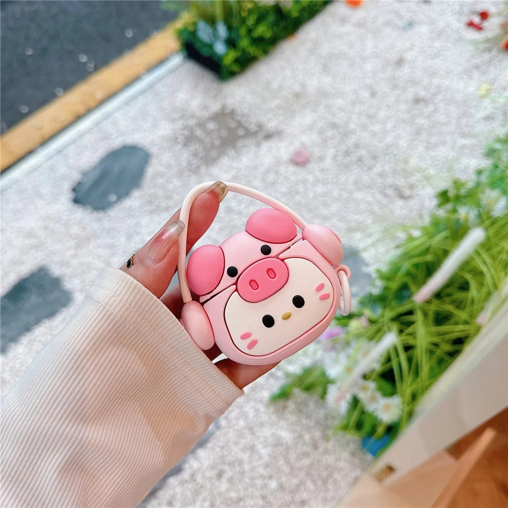 For Apple Airpods 3 Cartoon Kitty Bluetooth-compatible Earphone Cover Soft Silicone Case with Hanging Buckle - 5