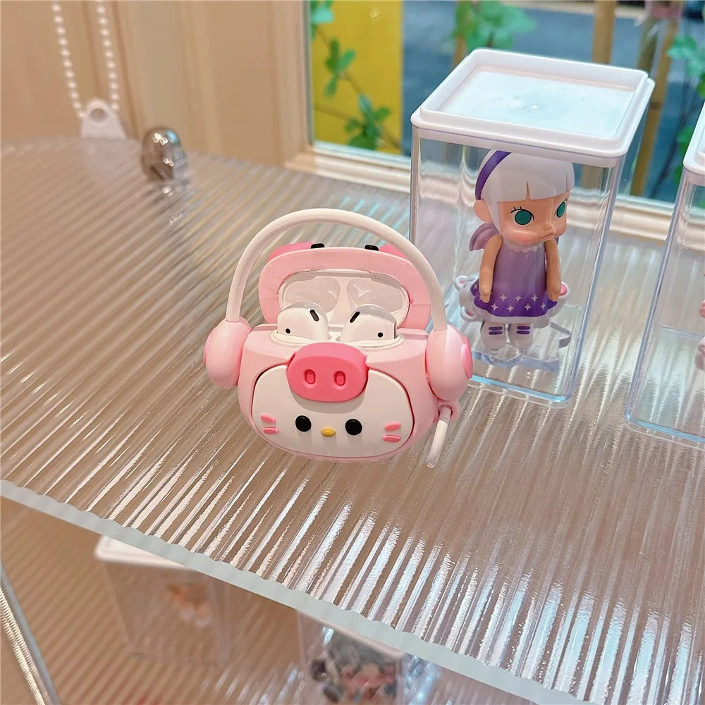 For Apple AirPods with Charging Case (2019) (2016) / AirPods with Wireless Charging Case (2019) Cartoon Kitty Silicone Case - 3