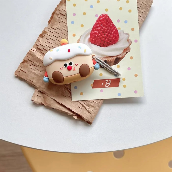 For AirPods Pro / Pro 2 Cartoon Cake Silicone Protective Case with Anti-Lost Buckle - 3