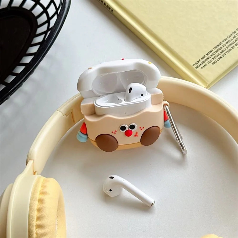 For Apple AirPods with Charging Case (2019) (2016) / AirPods with Wireless Charging Case (2019) Cartoon Cake Silicone Case with Buckle - 2