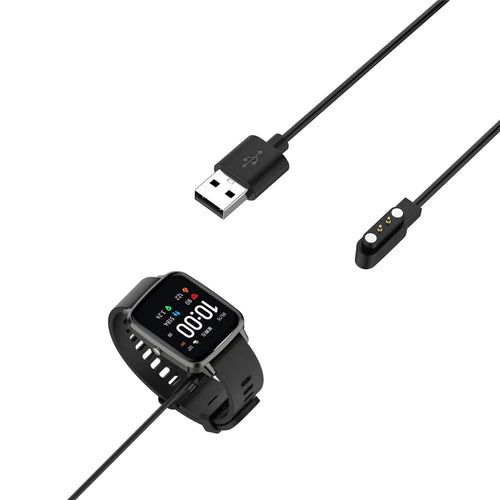 1m USB Charge Cable Smart Watch Magnetic Charger Adapter for Realme Watch 3 / Haylou Watch 4S / Watch 4 / GST LS09B / Willful IP68 / ID205L / SW021 - Black - 1