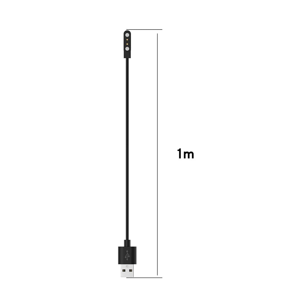 1m USB Charge Cable Smart Watch Magnetic Charger Adapter for Realme Watch 3 / Haylou Watch 4S / Watch 4 / GST LS09B / Willful IP68 / ID205L / SW021 - Black - 5