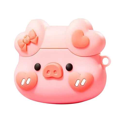 For Samsung Galaxy Buds2 Cartoon Shape Earphone Cover Silicone Case - Heart Pig - 1