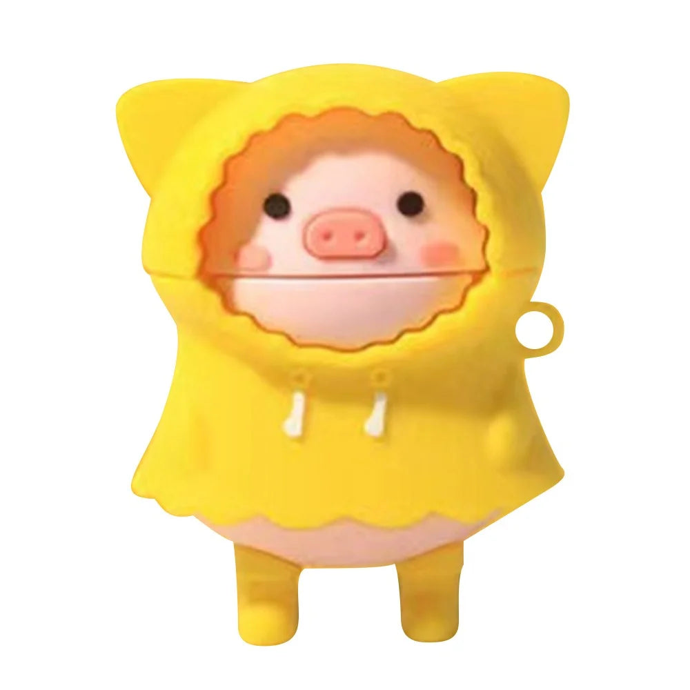 Silicone Case for Samsung Galaxy Buds FE Cartoon Bluetooth-compatible Earphone Protective Sleeve - Raincoat Pig - 1