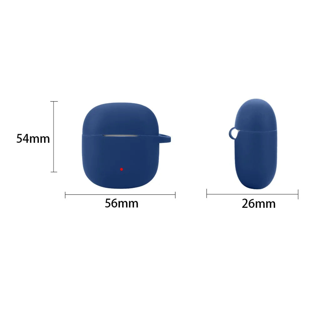 For 1MORE True Wireless Headphones Q10 Cover Anti-Scratch Silicone Case Sleeve with Buckle - Dark Blue - 3