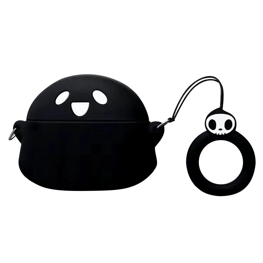 For Edifier X3 Lovely Cartoon Anti-Drop Case Bluetooth-compatible Earphone Silicone Cover - Black Ghost - 1