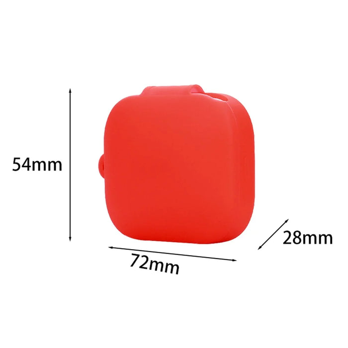For Xiaomi Redmi Buds 6S Silicone Case Bluetooth-compatible Earphone Cover with Hanging Buckle - Red - 3