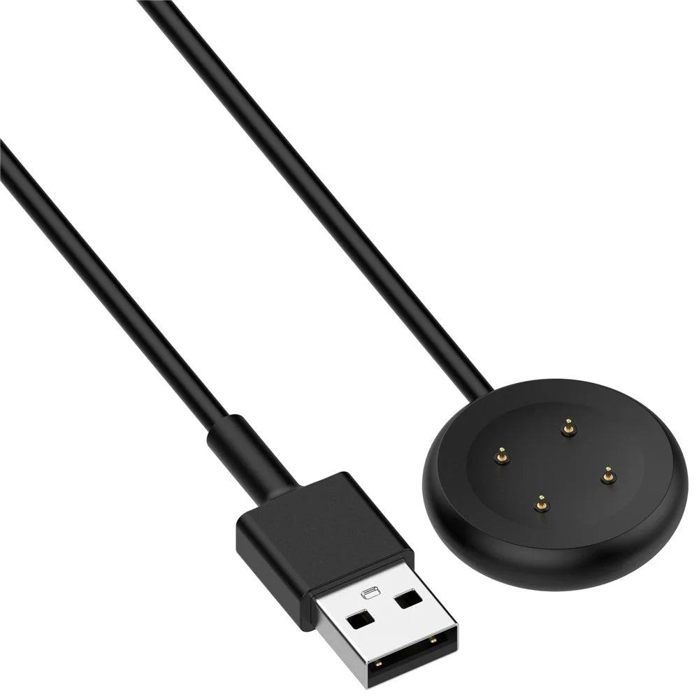 For Fitbit Ace LTE / Google Pixel Watch 3 / Pixel Watch 2 USB Cable Charging Dock Magnetic Watch Charger - Black - 1