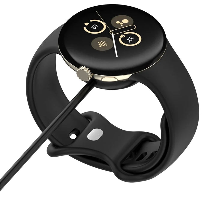 For Fitbit Ace LTE / Google Pixel Watch 3 / Pixel Watch 2 USB Cable Charging Dock Magnetic Watch Charger - Black - 4