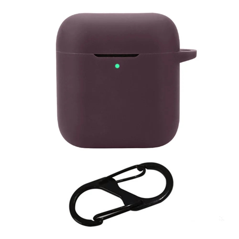 For Marshall Minor IV Headset Case Silicone Portable Scratch-Resistant Cover with Buckle - Dark Red - 1