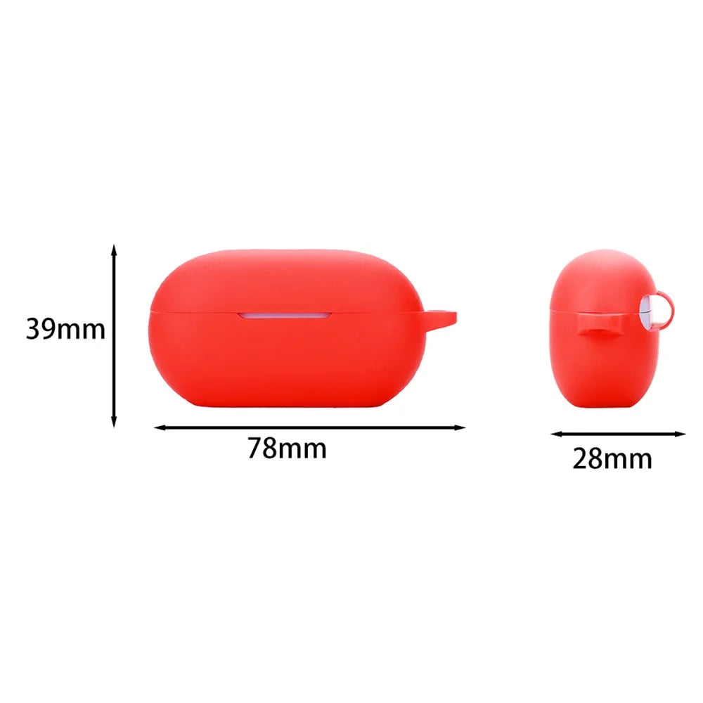 For Beats Solo Buds Earphone Case Anti Dust Silicone Sleeve Cover with Buckle - Red - 6