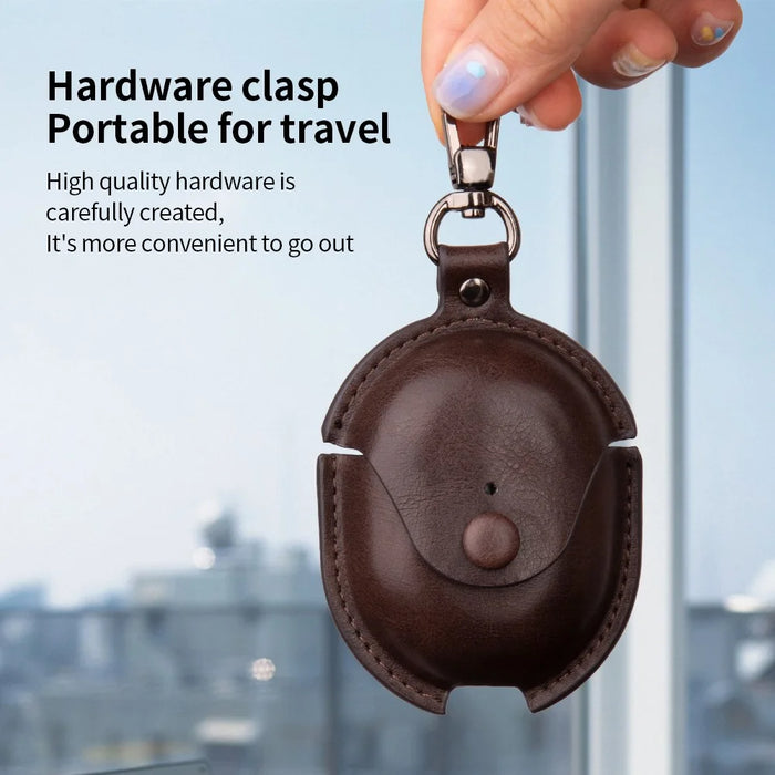 For Xiaomi Redmi Buds 4 Earphone Case PU Leather+PC Bluetooth-compatible Earbud Protective Cover - Dark Brown - 3