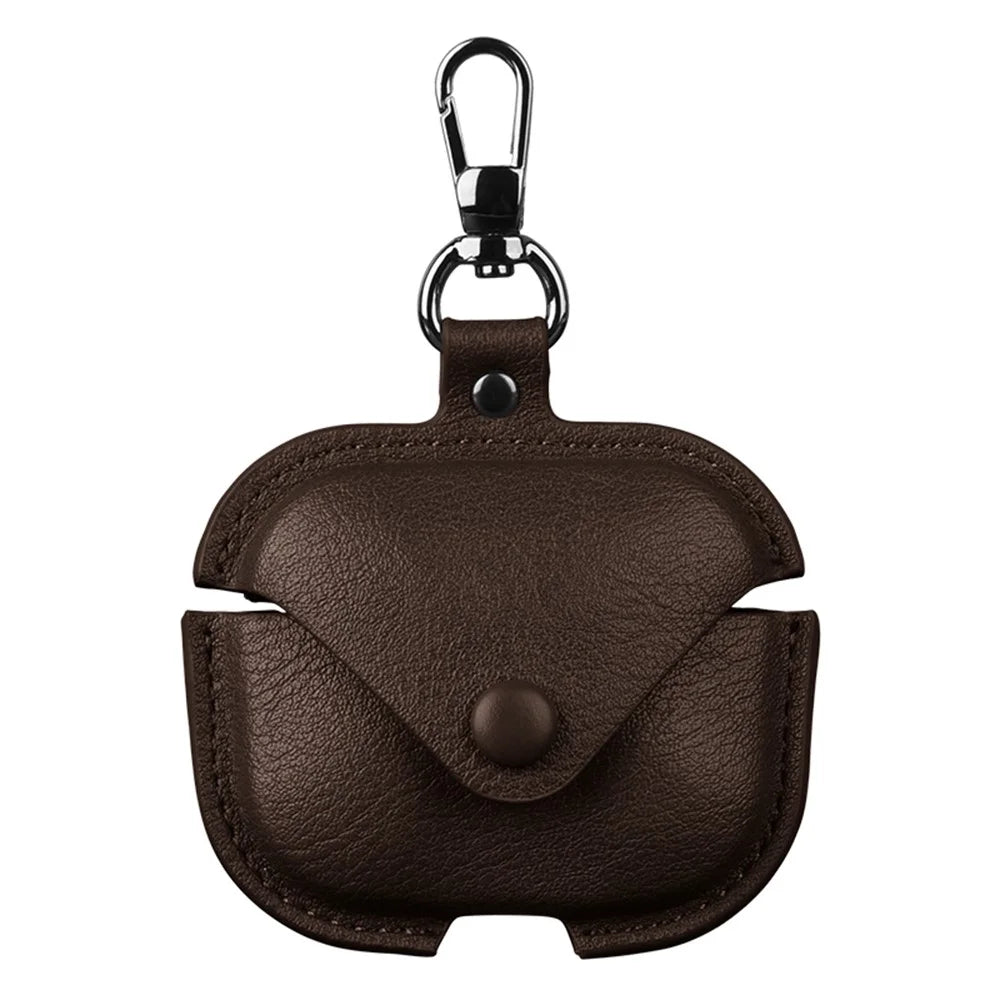 For Xiaomi Redmi Buds 5 Earphone Case PU Leather+PC Bluetooth-compatible Earbud Protective Cover - Dark Brown - 1