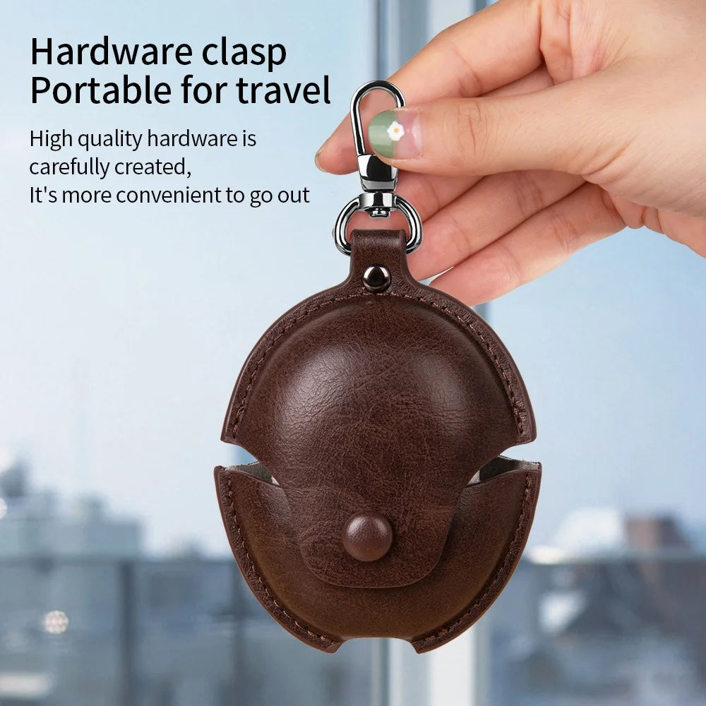 For Huawei Freebuds 5 Protective Case PU+PC Bluetooth-compatible Earphones Charging Case Cover - Dark Brown - 3