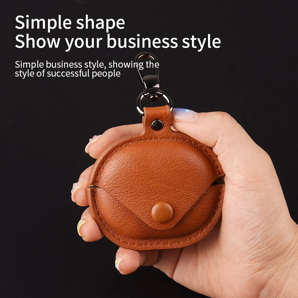 For Xiaomi Redmi Buds 4 Lite Earphone Case PU Leather+PC Bluetooth-compatible Earbud Protective Cover - Brown - 4