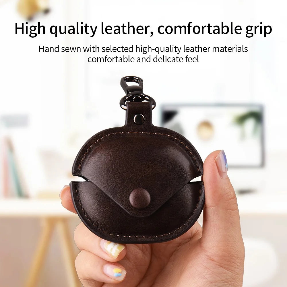 For Xiaomi Redmi Buds 4 Lite Earphone Case PU Leather+PC Bluetooth-compatible Earbud Protective Cover - Brown - 5