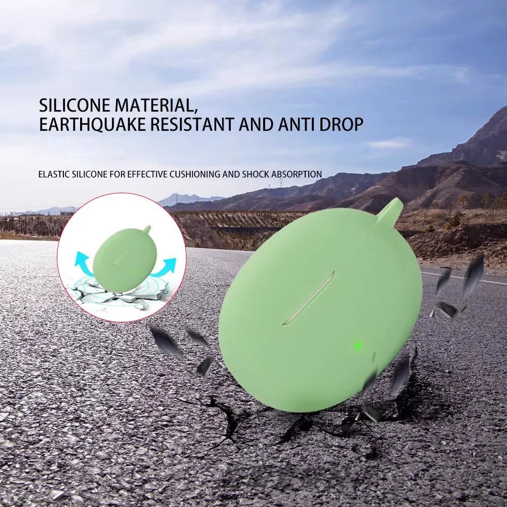 For OnePlus Nord Buds 3 Pro Case Soft Silicone Shockproof Earphone Sleeve Cover with Buckle - Matcha Green - 4