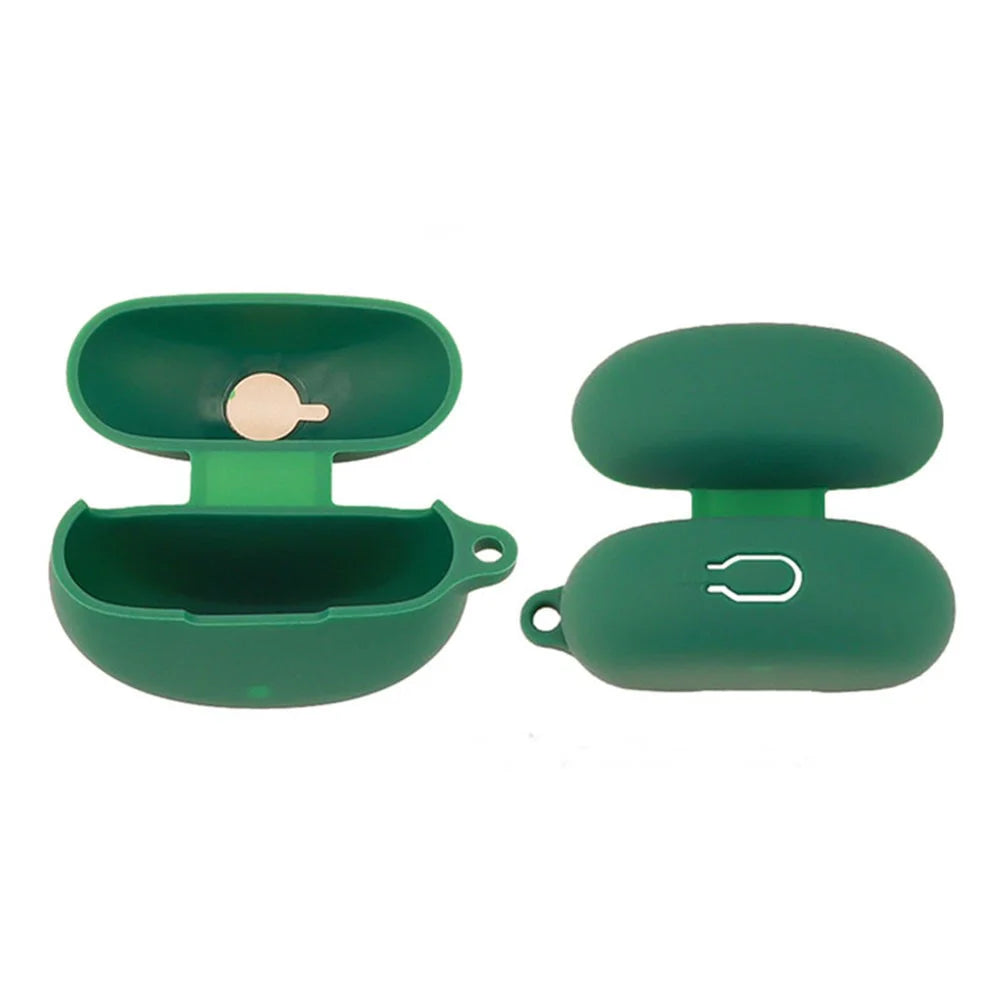 For OnePlus Nord Buds 3 Pro Case Soft Silicone Shockproof Earphone Sleeve Cover with Buckle - Matcha Green - 6
